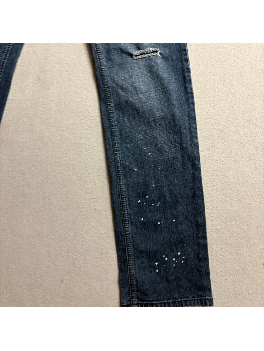Tyteo Distressed Jeans Womens 13 Blue Denim Paint Splatter Low Rise Stretch